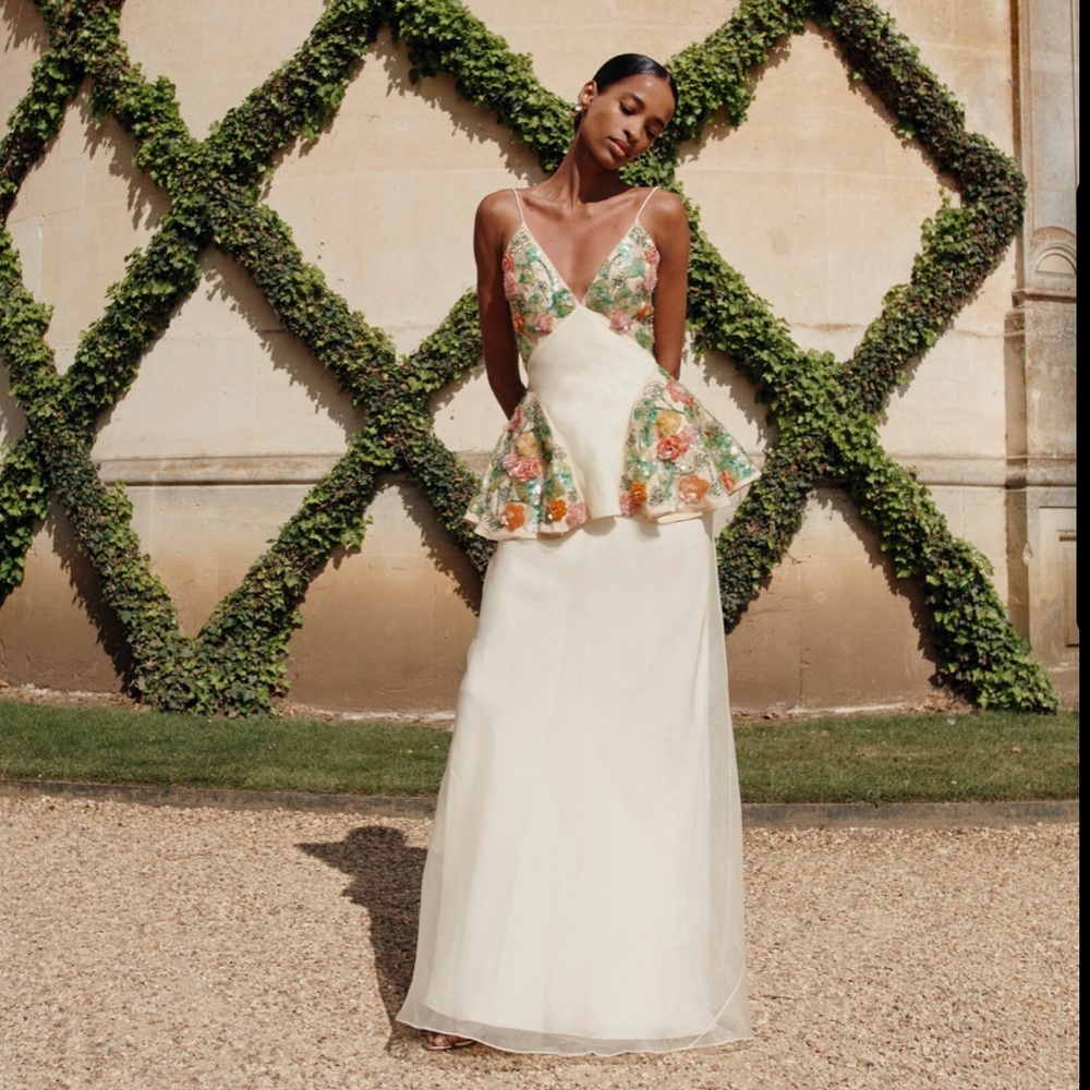 Markarian Isabeau Floral Organza Gown